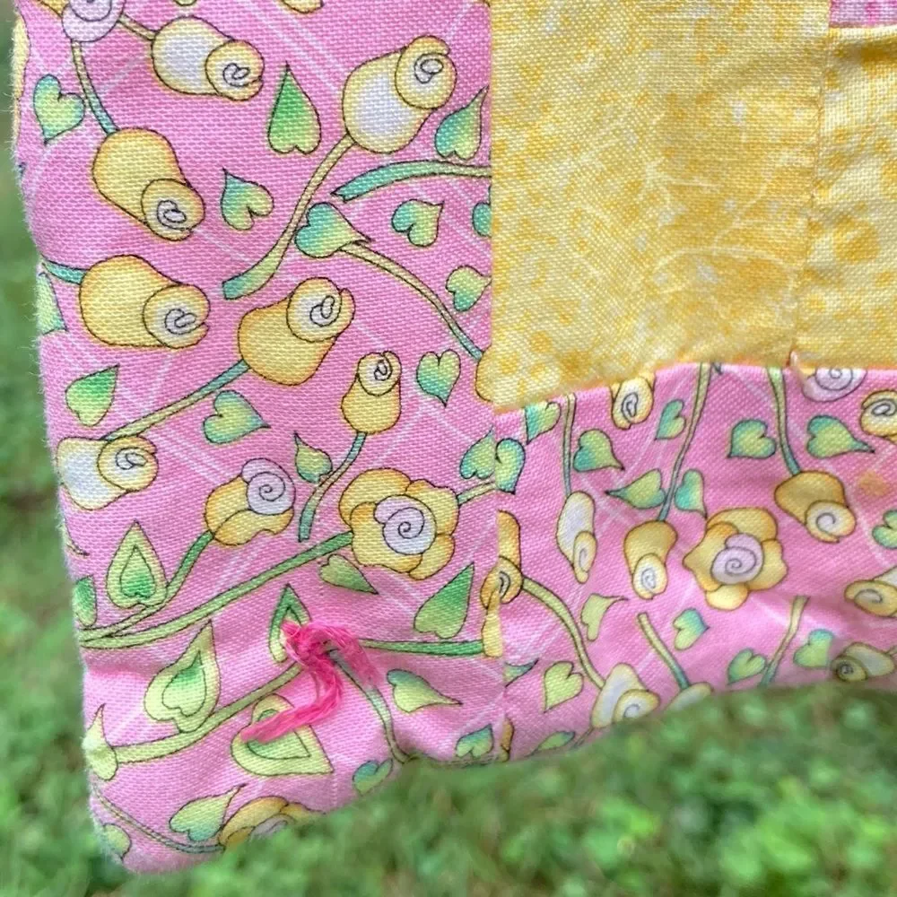 PRINCESS Castle Baby Tummy Time Quilt Rapunzel Handmade 47 x 37 inches